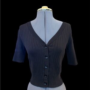 Croft & Barrow Black Ribbed Cardigan